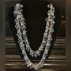 Blue Brilliant Briolette Necklace